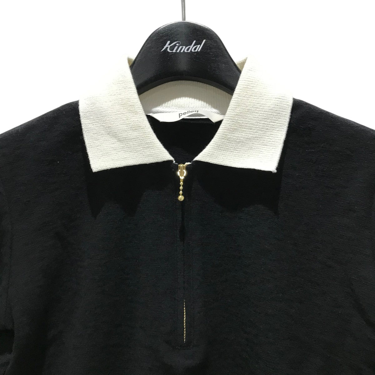 ペレック pelleq 25SS ニットポロシャツ TS0917-SS25 ブラック サイズ：34 pelleq(ペレック) 25SSニットポロシャツTS0917-SS25 TS0917-SS25