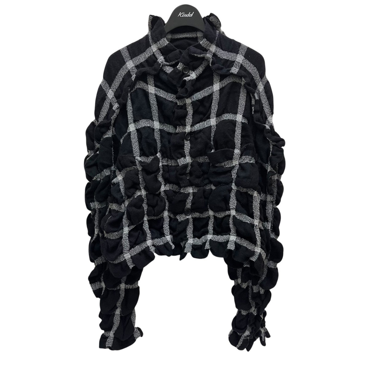 【中古】イッセイミヤケ ISSEY MIYAKE ジャケット チェックプリーツ 2 黒 ブラック IM33FD104 ISSEY MIYAKE(イッセイミヤケ) 24AW加工チェックジャケットIM43FC462