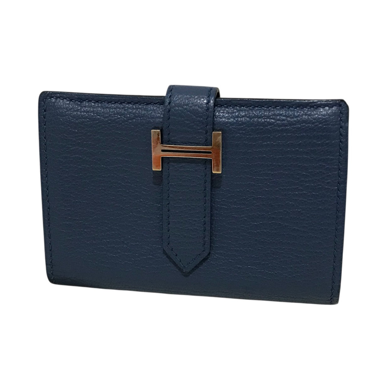 最安値◆エルメス◆未使用◆ベアンカードケース エルメス HERMES ベアンカードケース D刻 セレスト・SV金具