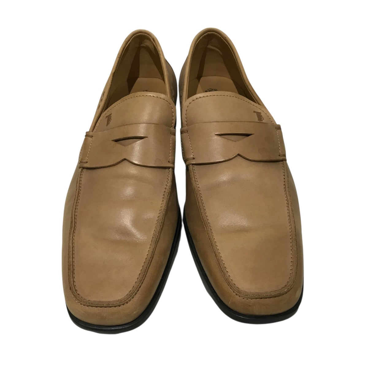 トッズ TOD'S レザー コインローファー ブラウン【サイズ9】【メンズ】 TOD'S - TODS コインローファー ブラウン 茶色 21cm レザー 靴