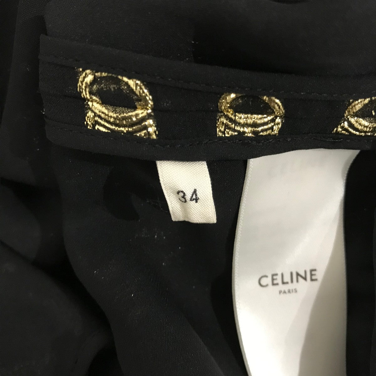 CELINE トリオンフ ボウタイ シルクドレス2R380805F 古着・中古-6枚目のアイテム画像