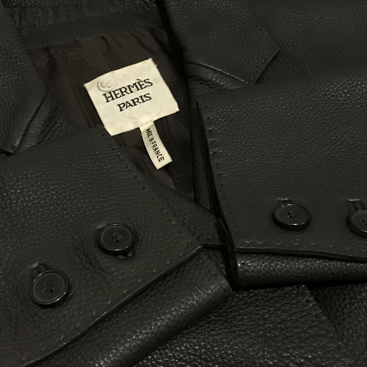 HERMES(エルメス) ディアスキンテーラードジャケット ダークマロン