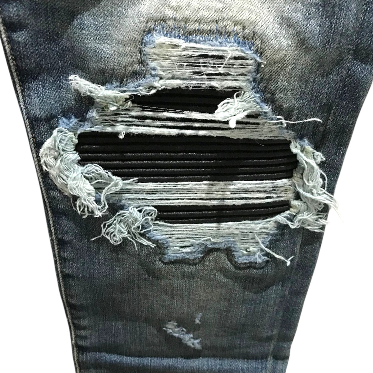 AMIRI(アミリ) レザーバイカーデニムパンツ インディゴ サイズ 30