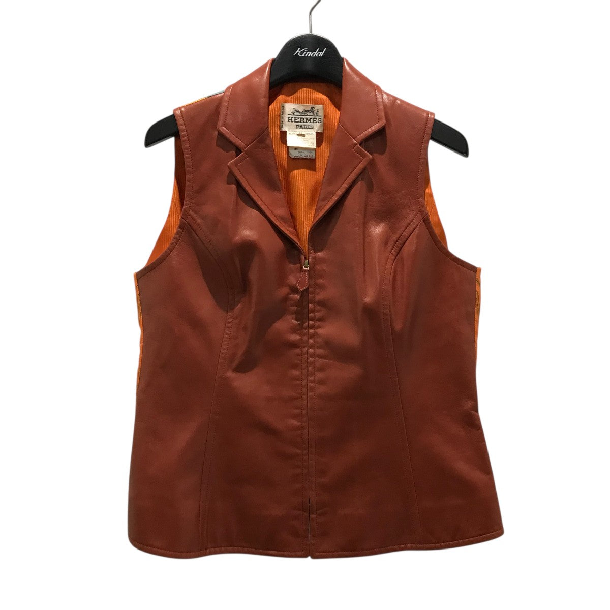HERMES(エルメス) レザージレベスト レッドブラウン サイズ 40