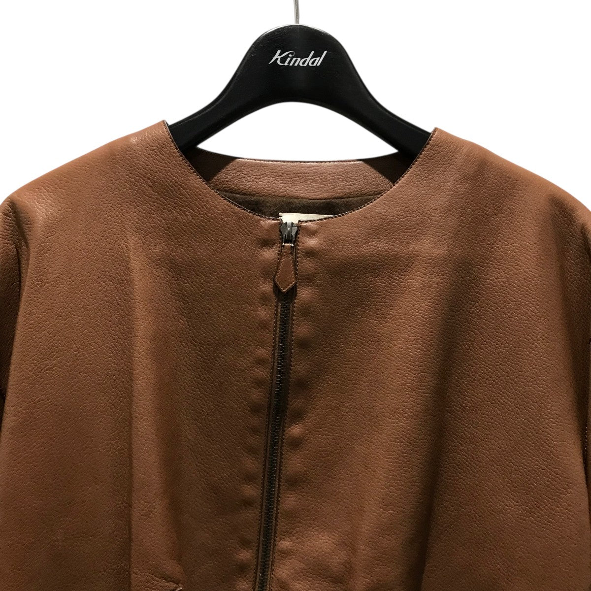 HERMES(エルメス) レザーイニシャルジャケット ブラウン サイズ