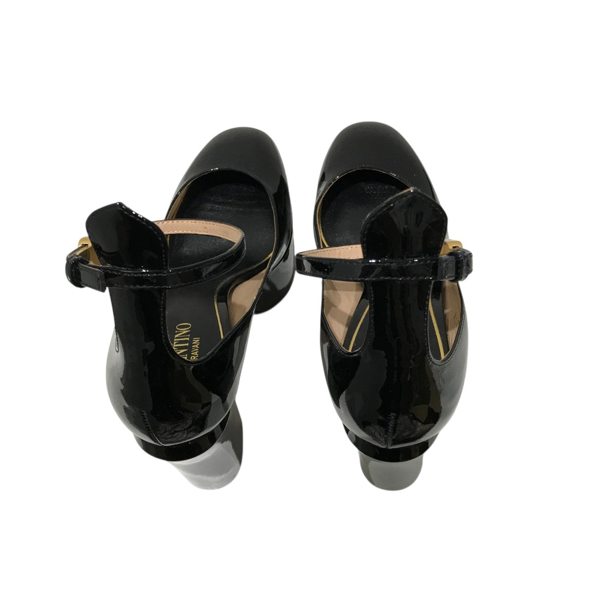 最終値下げ　ヴァレンティノ　パンプス　ブラック　ヒール VALENTINO(ヴァレンチノ) V金具パテントヒールパンプスVSX004 VSX004