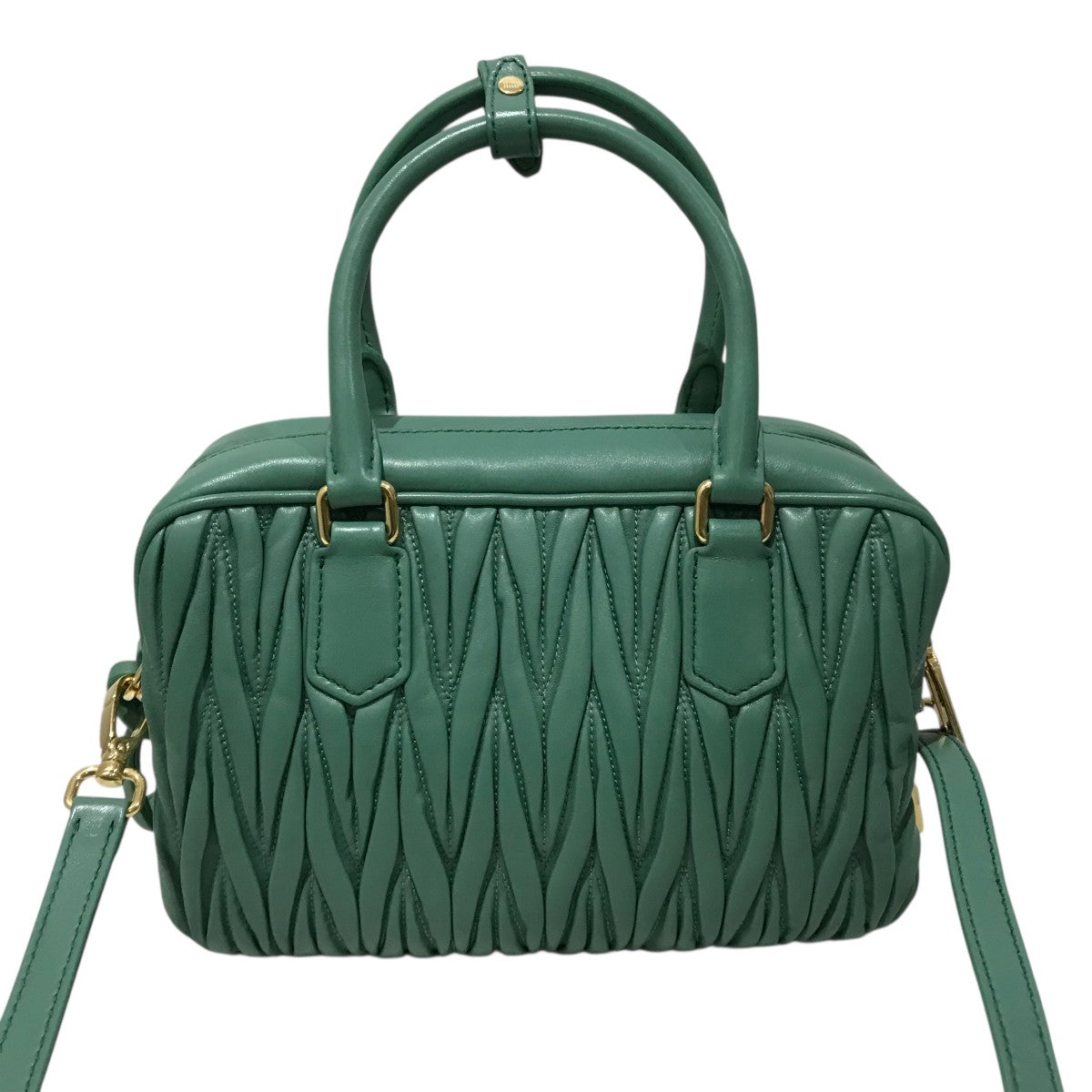 miu miu セージグリーン ハンドバッグ MIU MIU(ミュウミュウ) アルカディ マトラッセ 2WAYバッグ