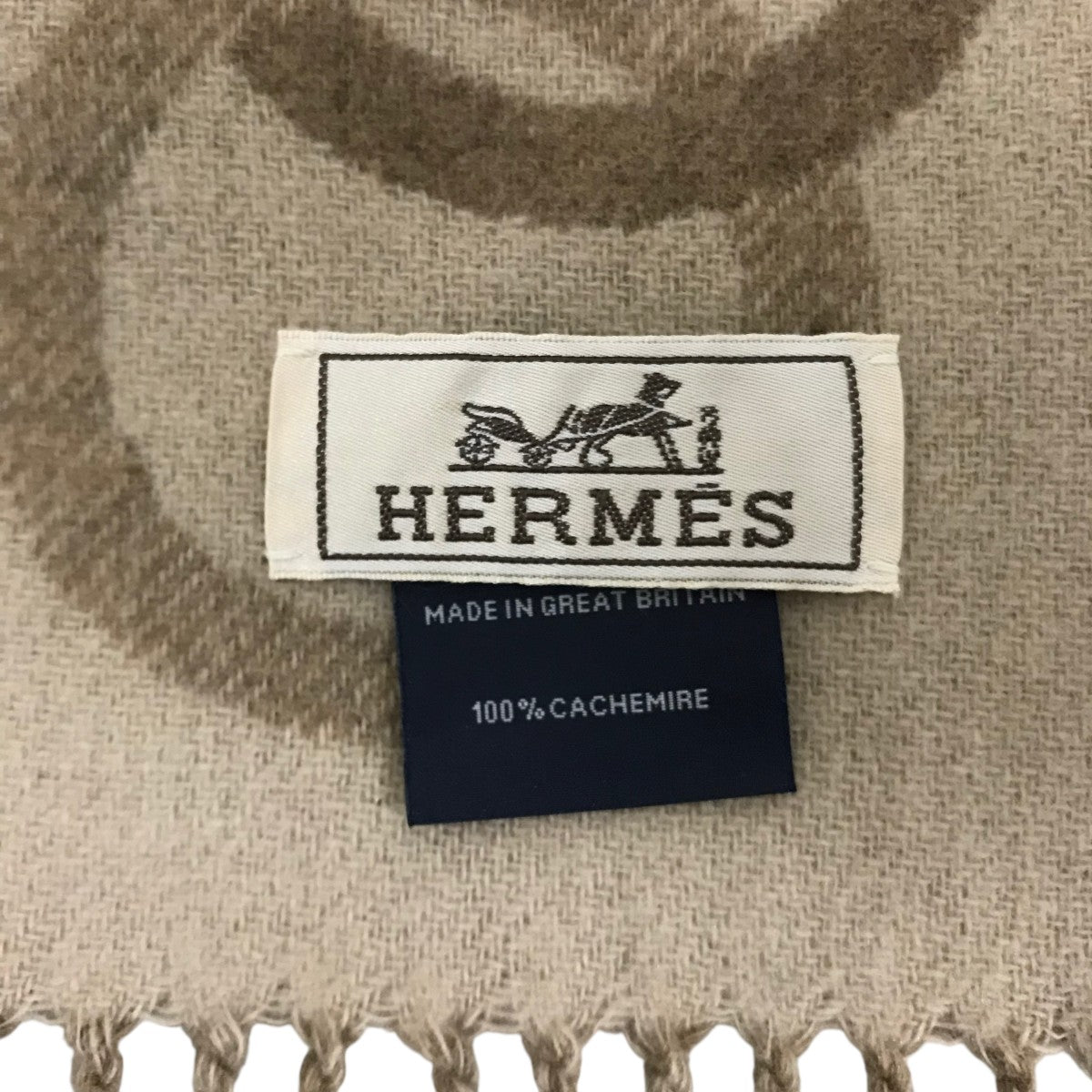 エルメス　カシミヤ　マフラー　ベージュ&茶色 新作2021年 秋冬 HERMES エルメス マフラー バイカラー マフラー