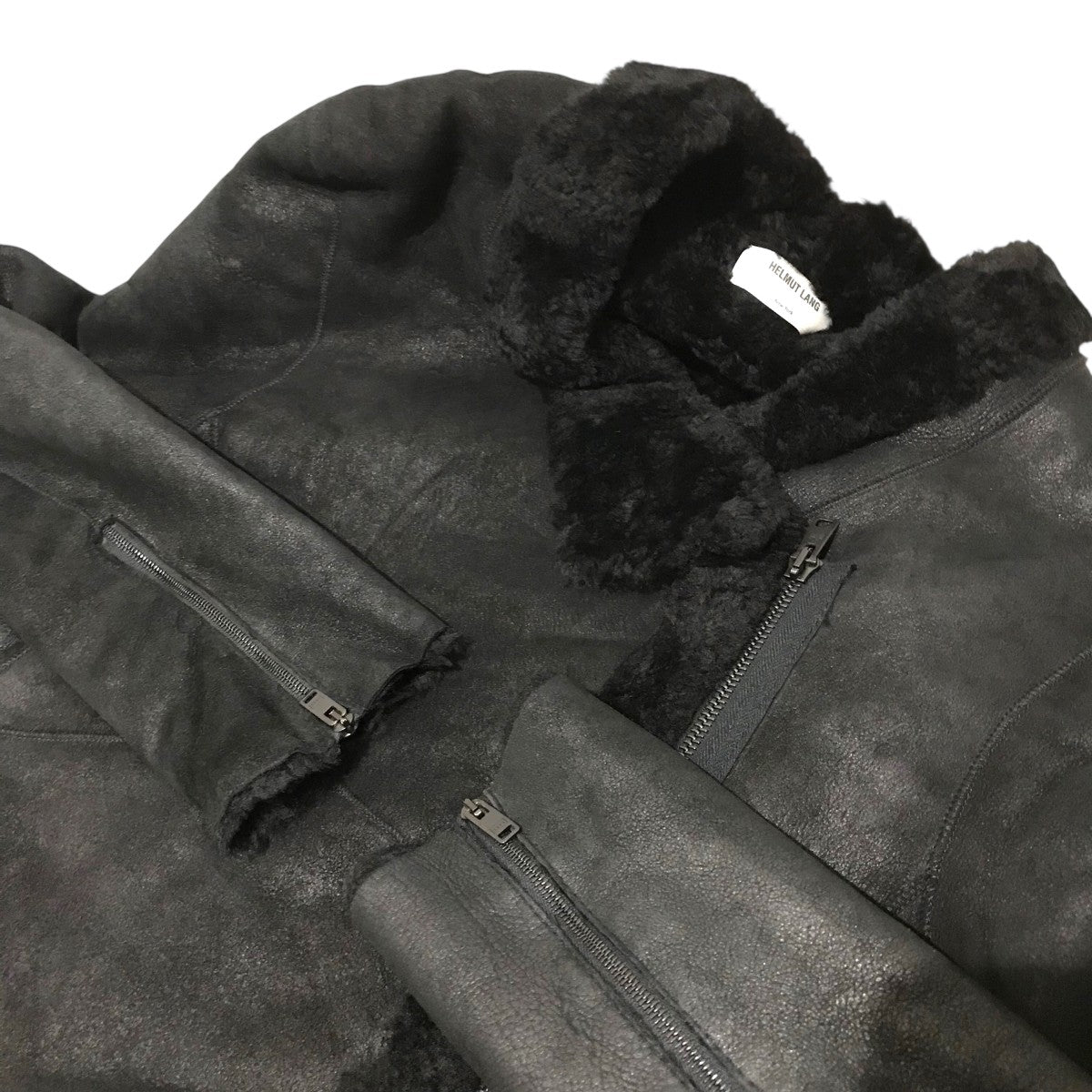 HELMUT LANG(ヘルムートラング) ムートンジャケット ブラック サイズ