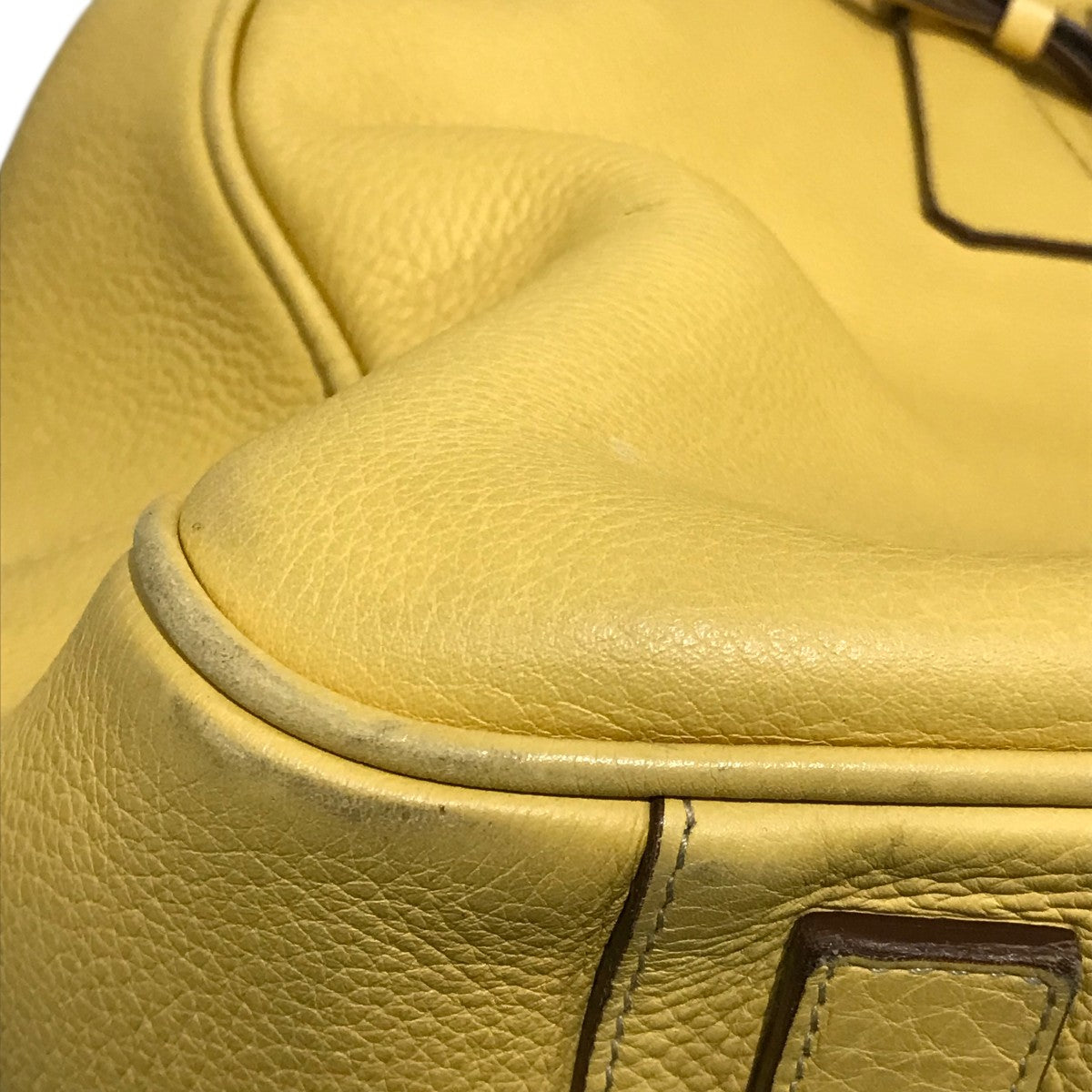 #大々特価:PRADA オールレザーボストンバッグ PRADA(プラダ) レザーボストンバッグ イエロー｜【公式