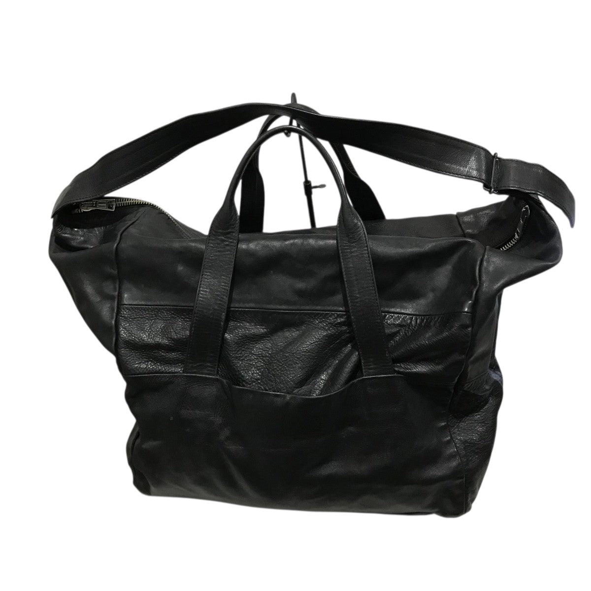 【Ann Demeulemeester】ブラッシュドコットン ボストンバッグ 黒 Ann Demeulemeester】ブラッシュドコットン ボストンバッグ 黒