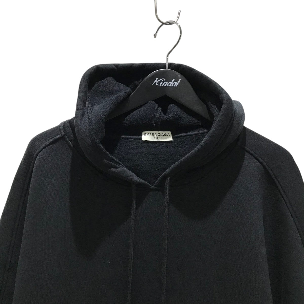 【BALENCIAGA】☆送料関税込み☆ 黒のコットンパーカー BALENCIAGA（バレンシアガ）パーカー 黒 サイズ:XXS メンズ