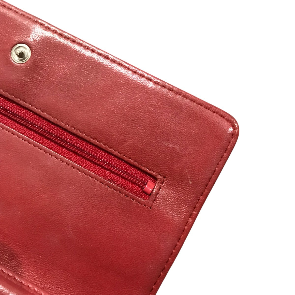 VINTAGE シャネル チェーンウォレット ラム レッド/S金具 シャネル CHANEL ミニマトラッセ チェーンショルダーバッグ