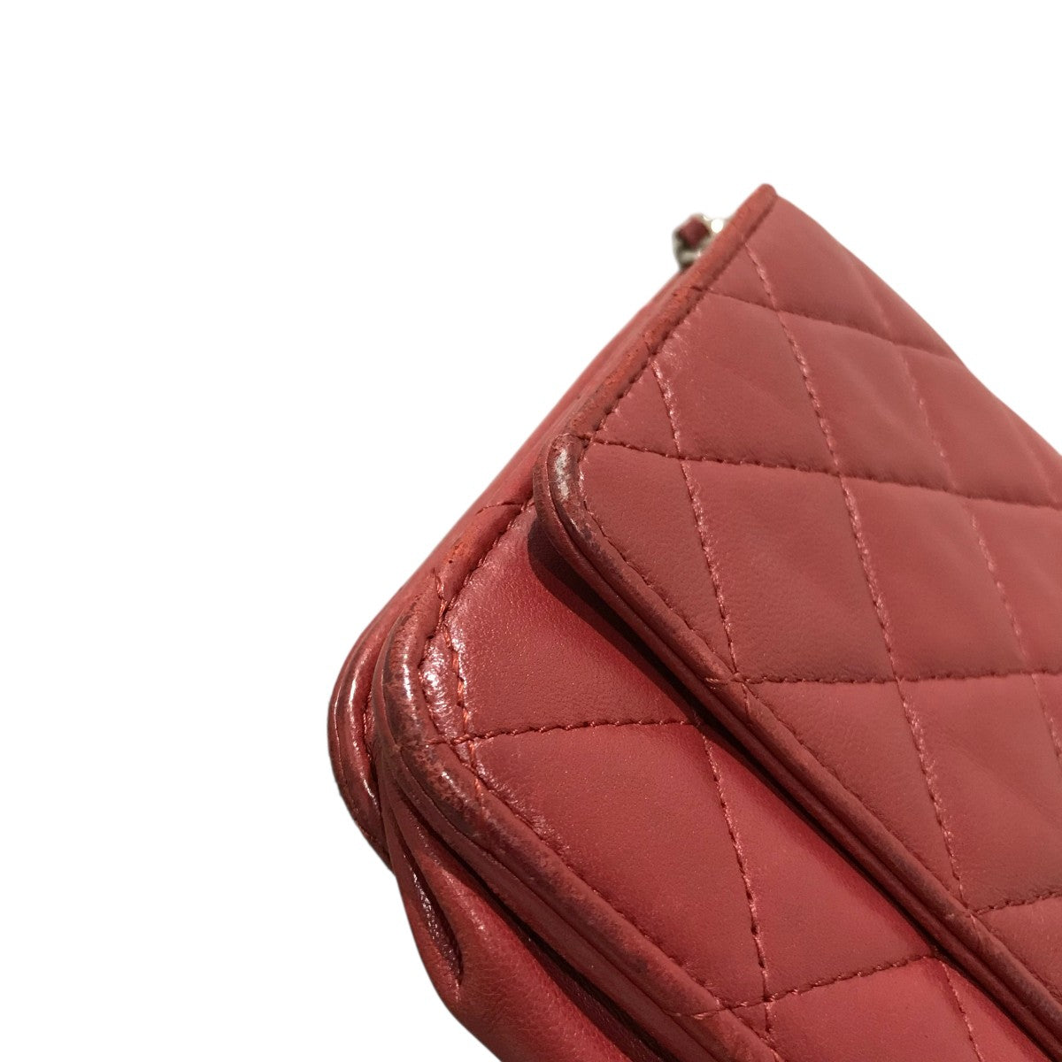 VINTAGE シャネル チェーンウォレット ラム レッド/S金具 シャネル CHANEL ミニマトラッセ チェーンショルダーバッグ