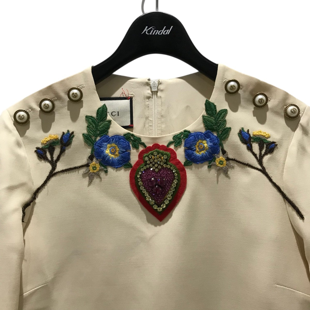 GUCCI ビジューフラワー刺繍ワンピース453018 古着・中古-3枚目のアイテム画像