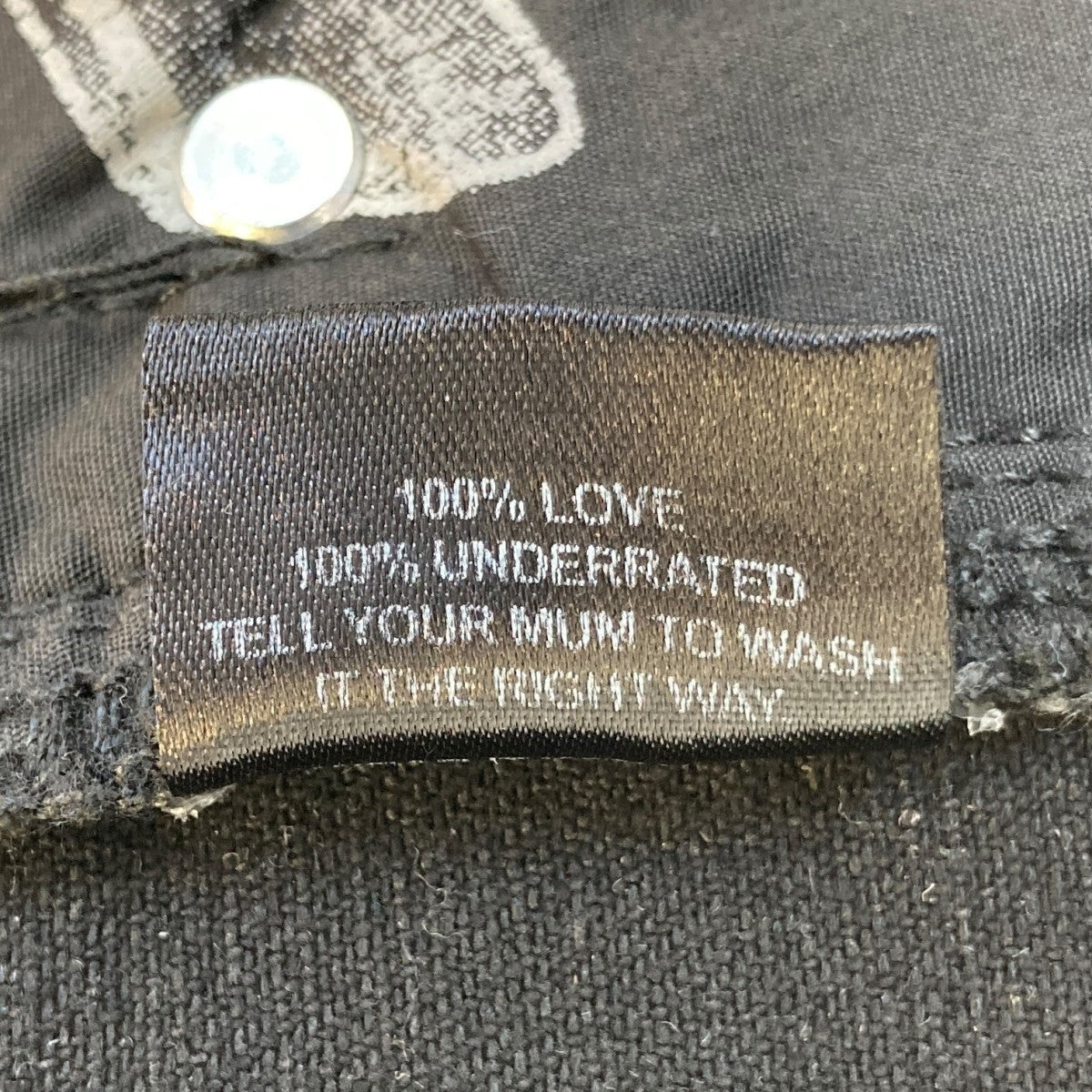 No Faith Studios 黒ジーンズ ワイドパンツ コットン素材 NO／FAITH STUDIOS(ノーフェイスストゥディオス) RAW DENIM