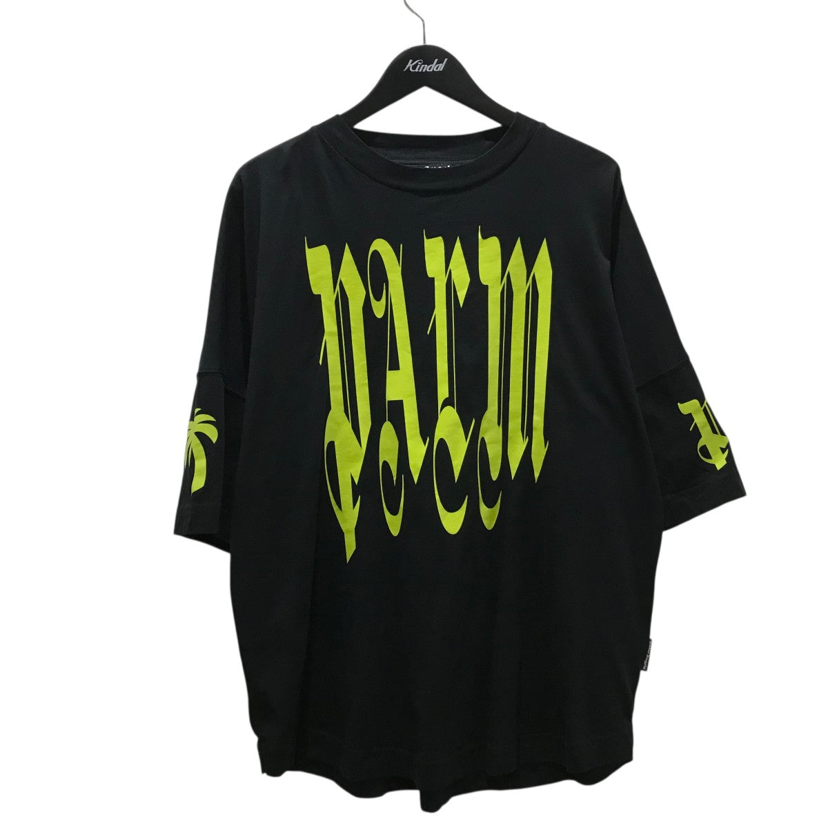 Palm Angels ブラック 長袖カットソー パームエンジェルス ロゴ刺繍ロングTシャツ ブラック (Palm