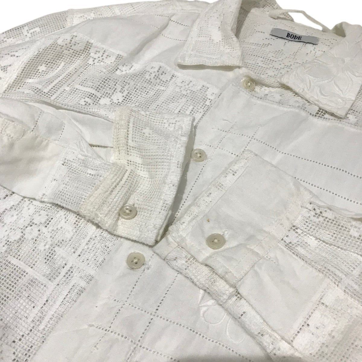 BODE(ボーディ) レース切替シャツ ホワイト サイズ S/M｜【公式