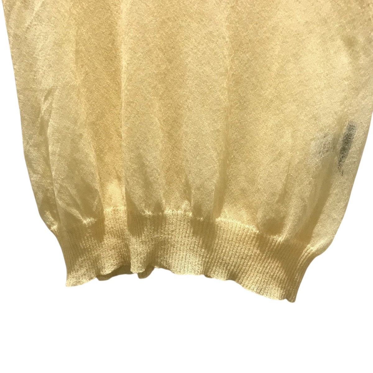 イッセイミヤケ ISSEY MIYAKE 【SHEER ETTE KNIT】 シアーニット IM51KN759 イエロー サイズ：2 ISSEY MIYAKE(イッセイミヤケ) 【SHEER GEORGETTE KNIT】シアー