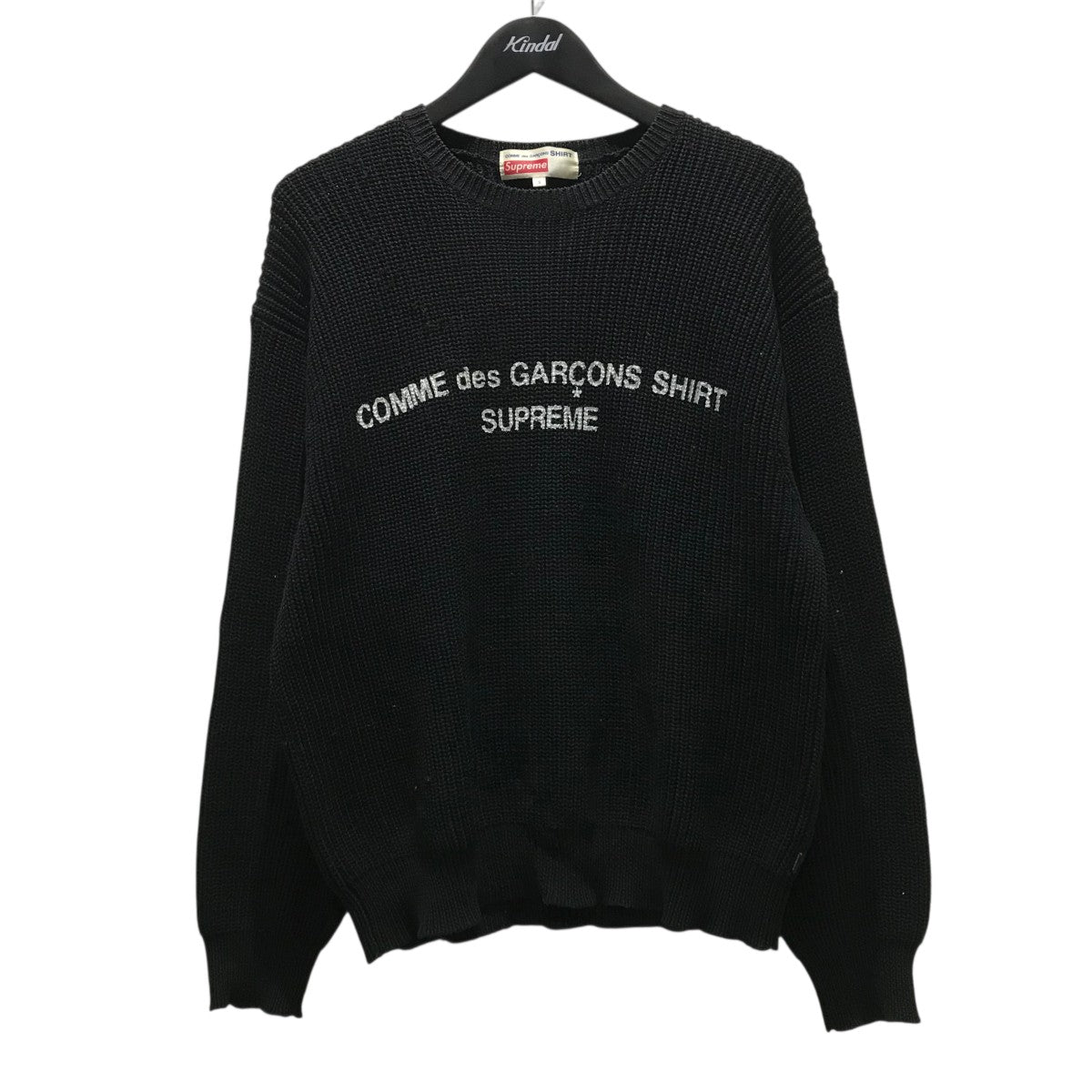 Supreme×COMME des GARCONS SHIRT ロゴペイントニット ブラック
