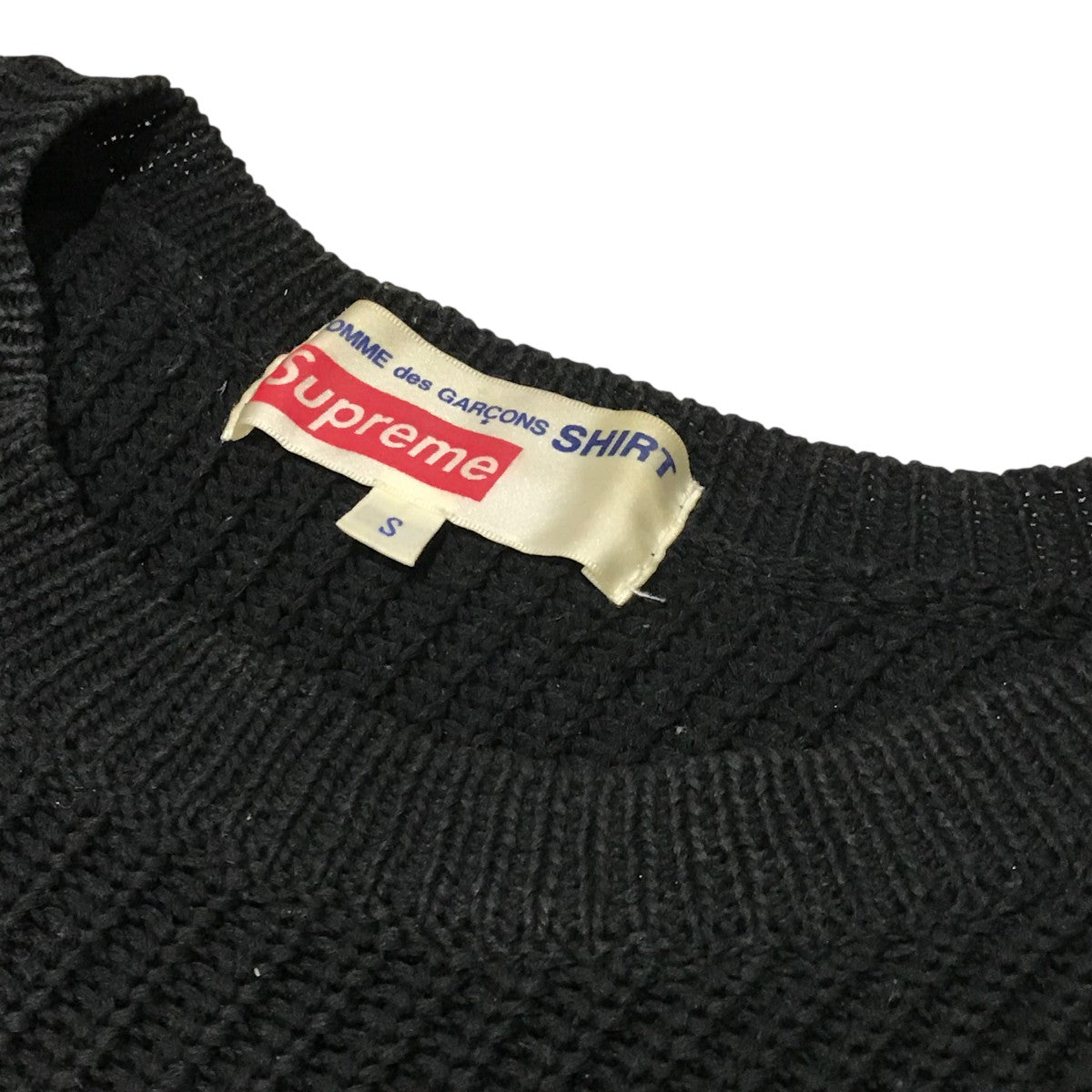 Supreme×COMME des GARCONS SHIRT ロゴペイントニット ブラック