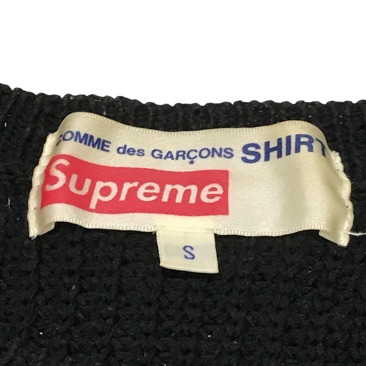 Supreme×COMME des GARCONS SHIRT ロゴペイントニット ブラック
