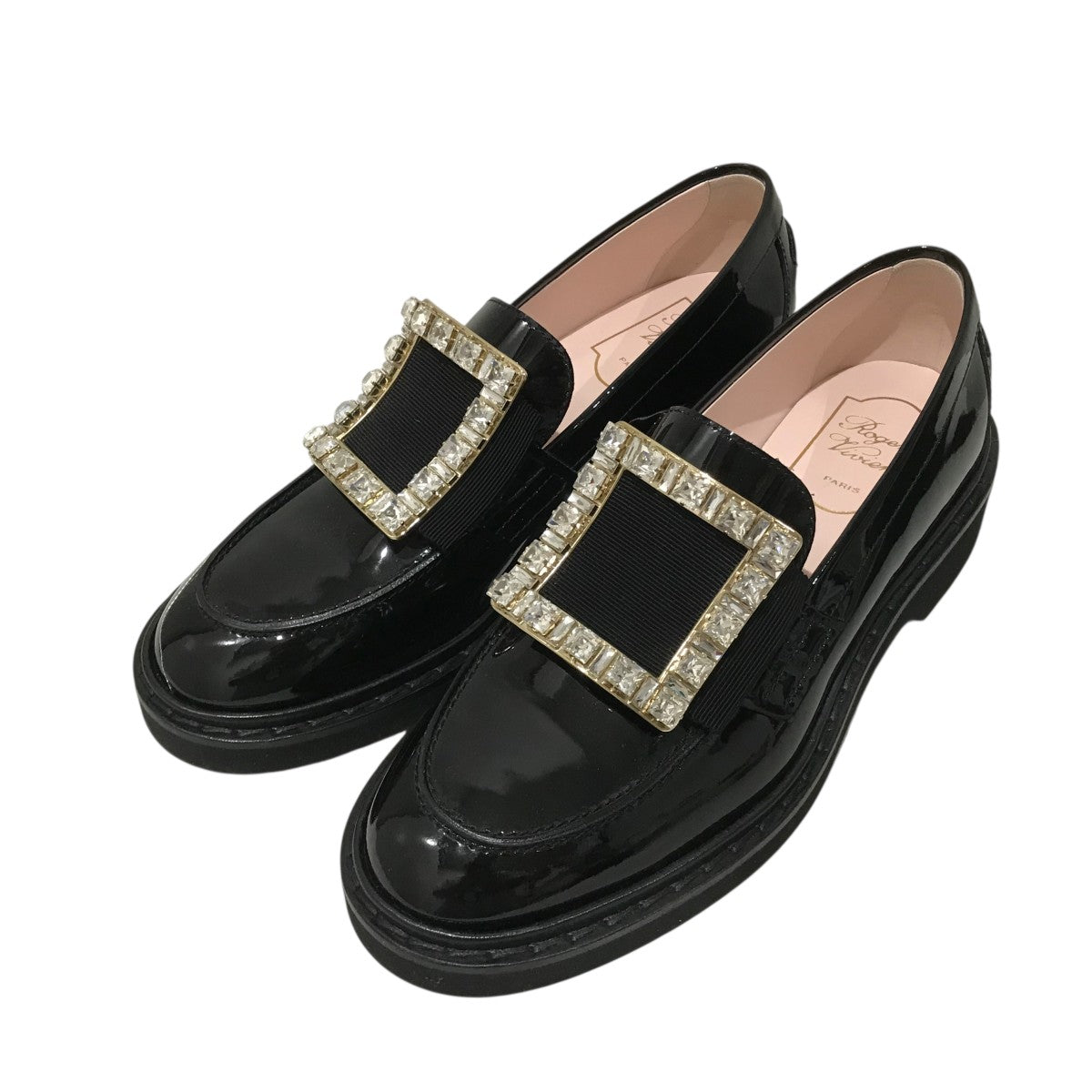 Roger Vivier バックルパンプスエナメル　チャンキーヒール35 1/2 Roger Vivier バックルパンプスエナメル チャンキーヒール35 1/2