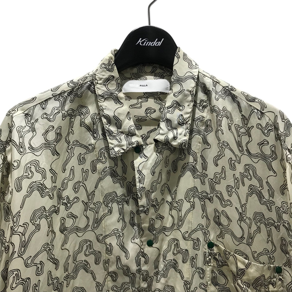 TOGA PULLA◆Jaquard blouse/ブラウス/36/レーヨン/ブルー/ベージュ/レオパード/TP11-FJ237 TOGA PULLA(トーガプラ) / Jaquard blouse/ブラウス/36/レーヨン