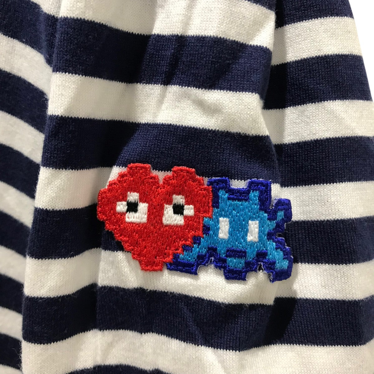 PLAY COMME des GARCONS コムデギャルソン　ボーダー　ブルー COMME des GARCONS - PLAY COMME des GARCONS ロンT ボーダー 青