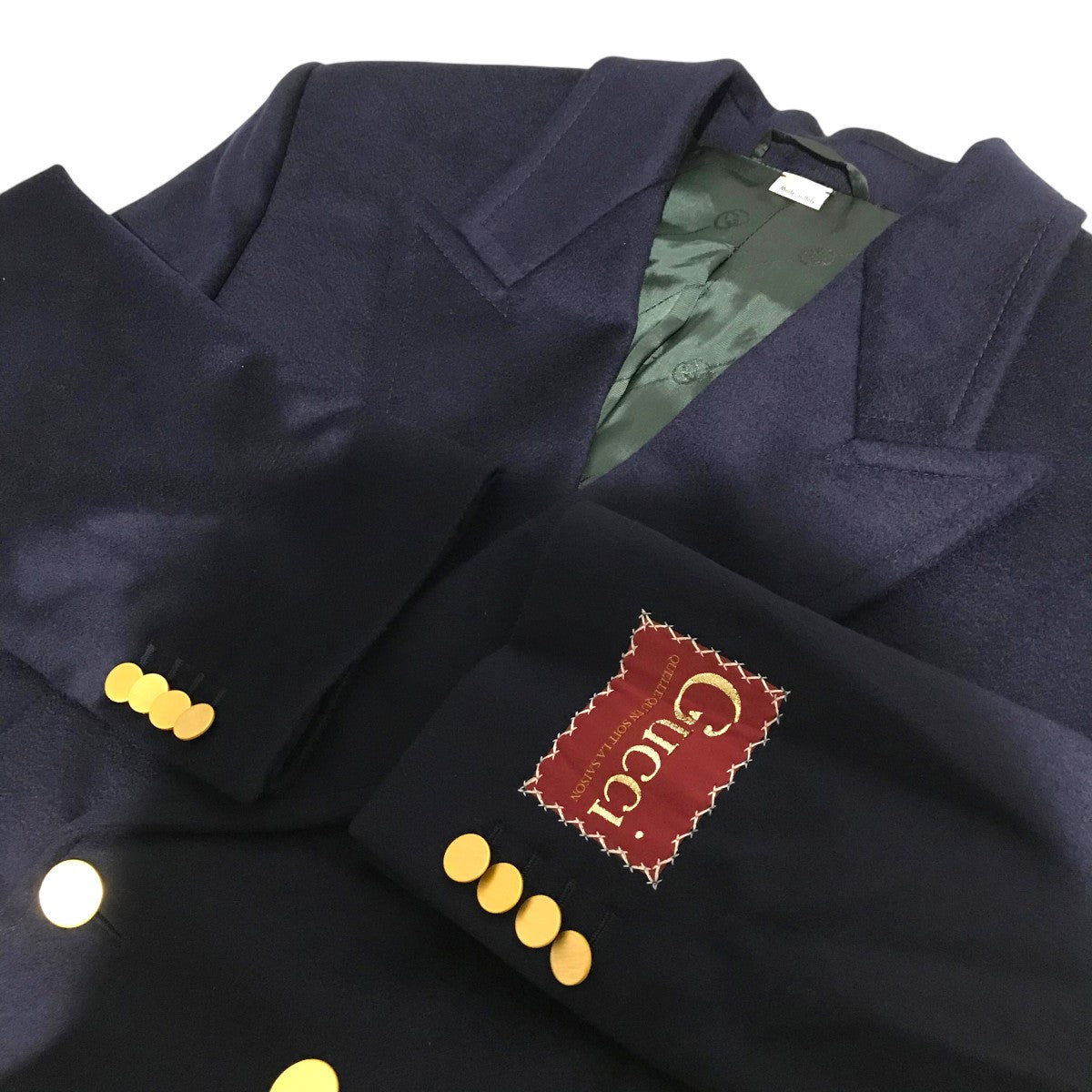 Gucciコート GUCCI《リバーシブル GGシルクウール コート》ブラック DHL 直営