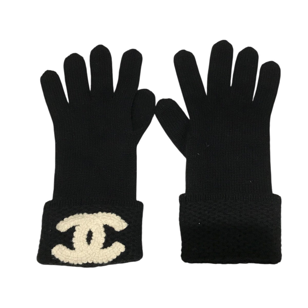 CHANELシャネル　カシミヤ手袋グローブ CHANEL(シャネル) カシミヤ ココマークグローブ ブラック