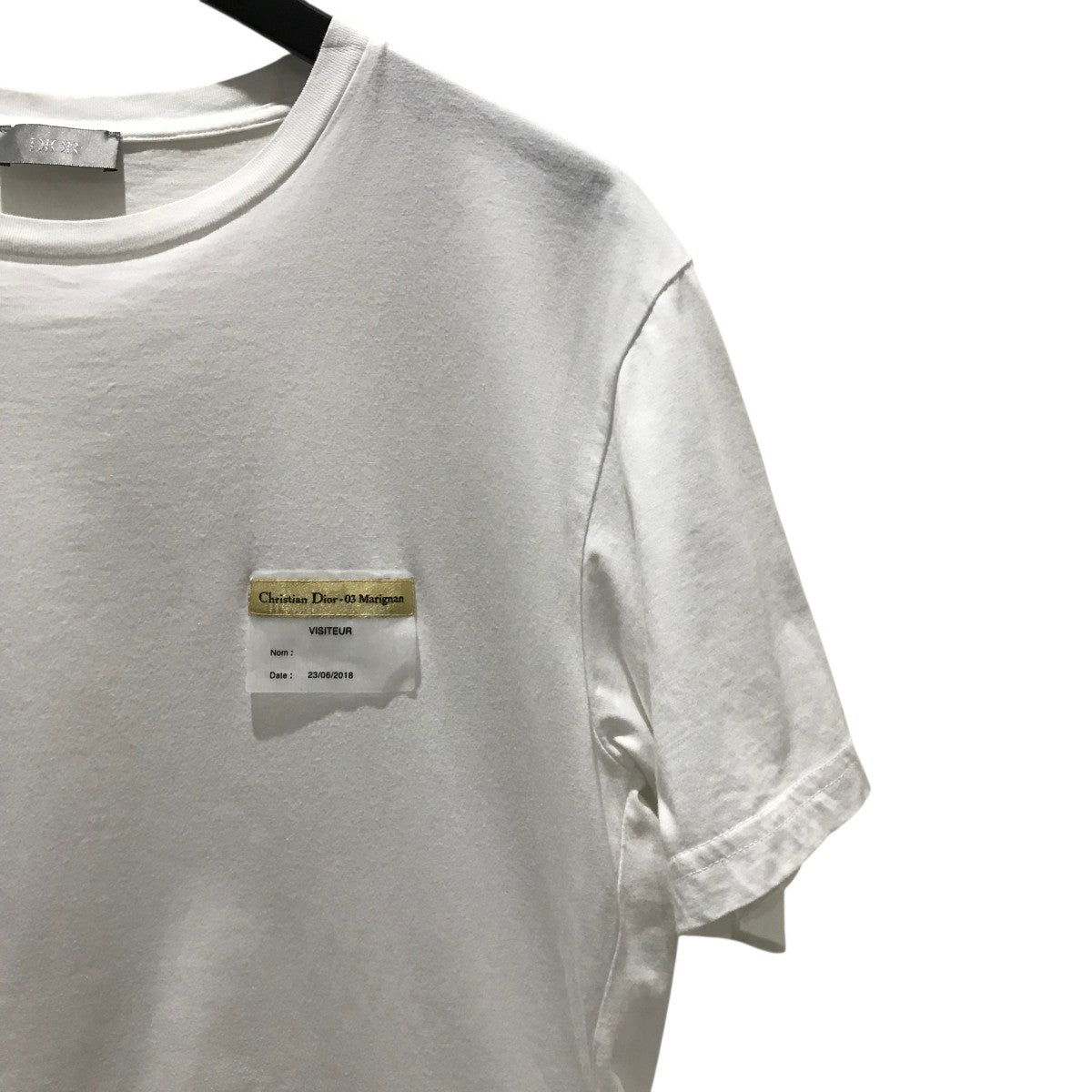 CHRISTIAN DIOR ディオールロゴTシャツ　ホワイト S T-Shirt White Cotton Jersey with Signature | DIOR