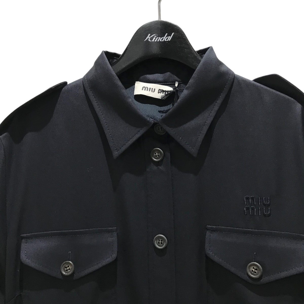 MIU MIU(ミュウミュウ) ウエストベルト付きミリタリーワンピース