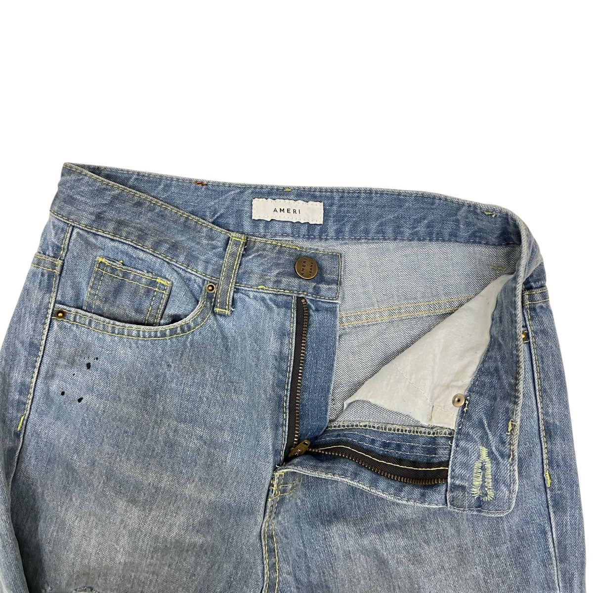 AMERI(アメリ) ダメージ加工デニムパンツ ライトインディゴ サイズ S