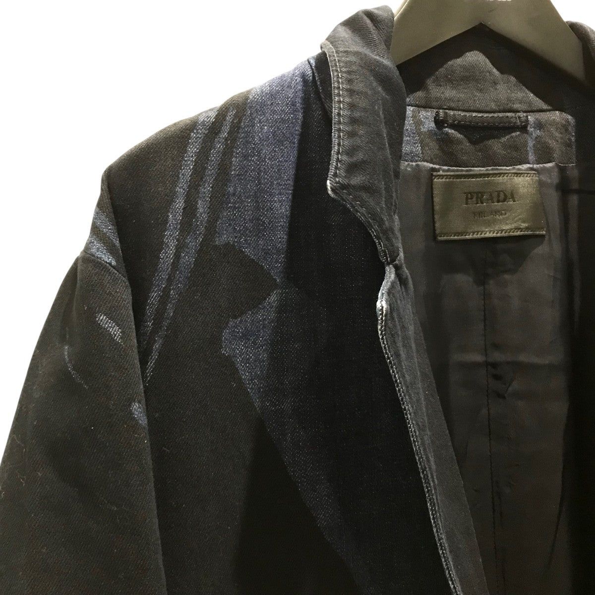 PRADA プラダ 17ssコレクションステッチデニムコート 44サイズ PRADA(プラダ) 綿100％デニムコートGEB145 GEB145 ブラック