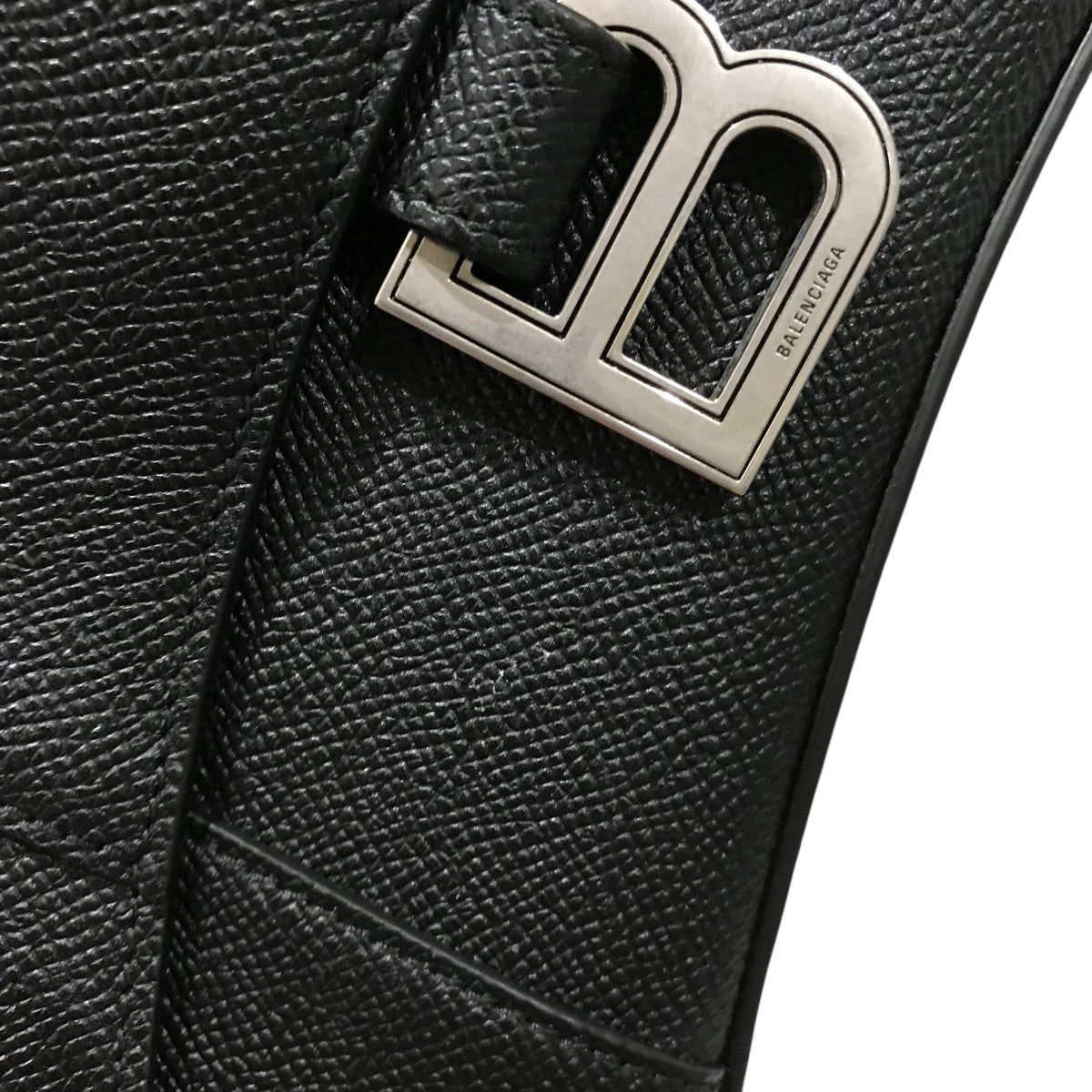 BALENCIAGA ブラックレザーショルダーバッグ BALENCIAGA × ACE Co.Ltd(バレンシアガ × エース) Old Leather x