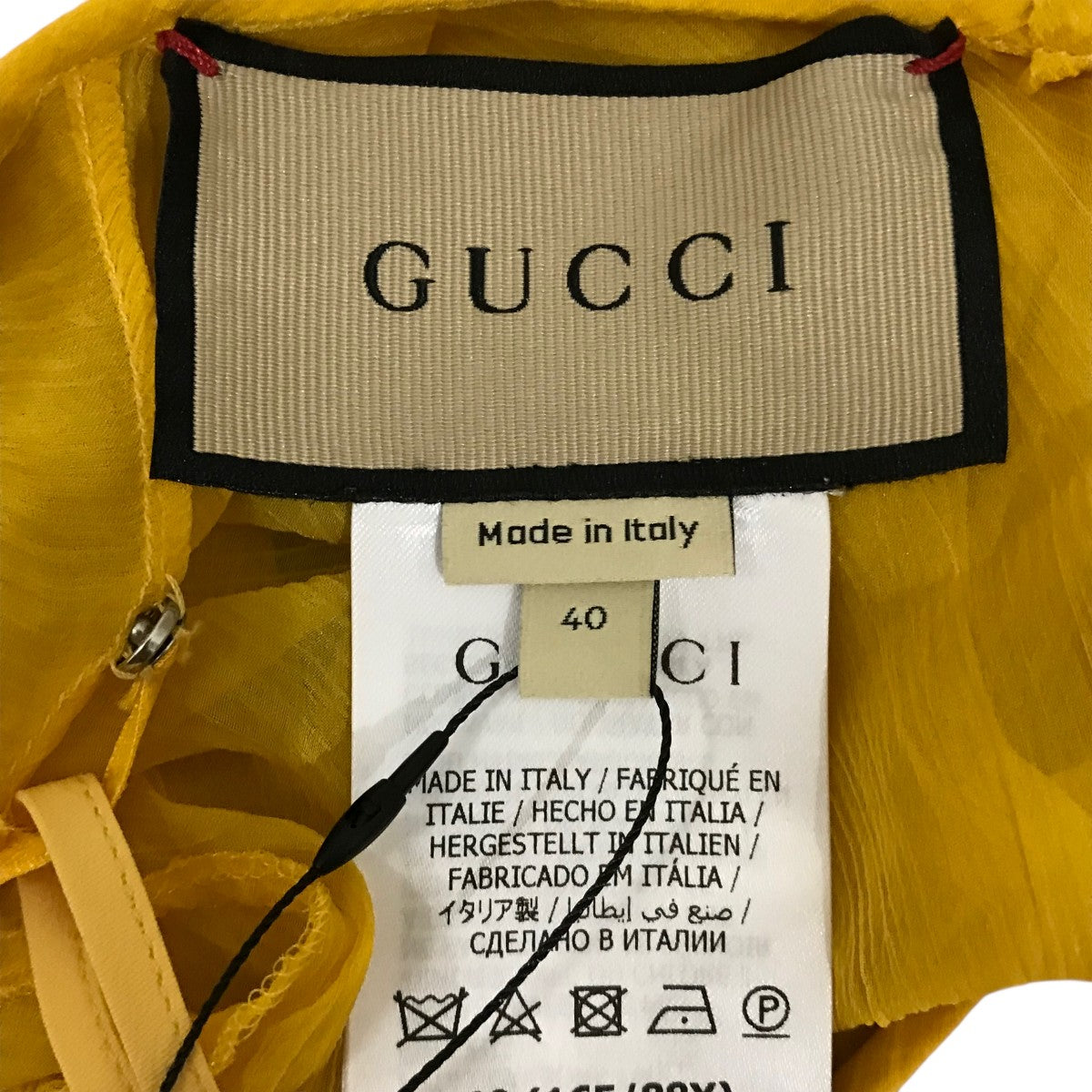 GUCCI(グッチ) シフォンワンピース728125 728125 イエロー
