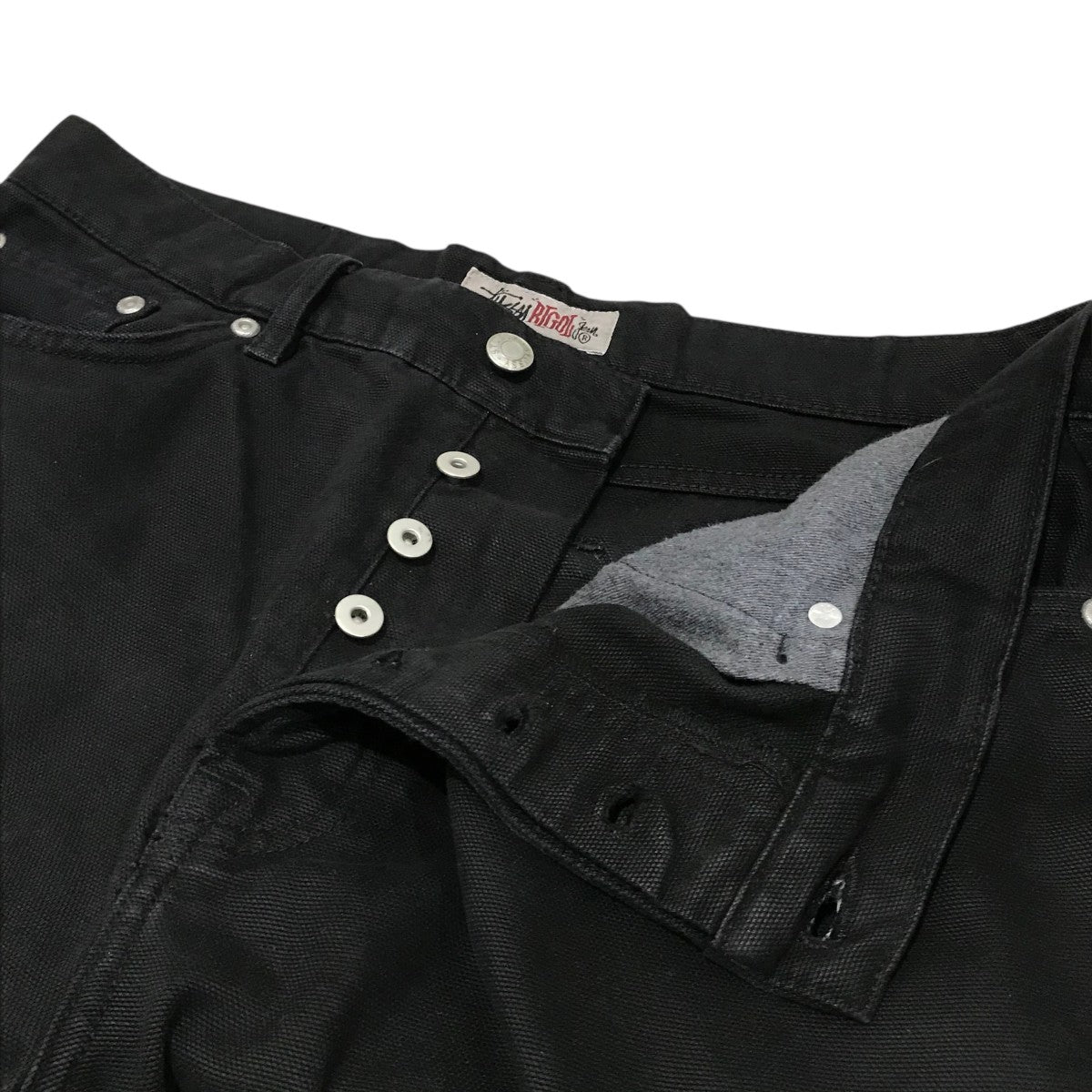 90s oldstussy ワイド ブラックデニム 32 y2k ステューシー stussy(ステューシー) デニムパンツ ブラック サイズ 32｜【公式