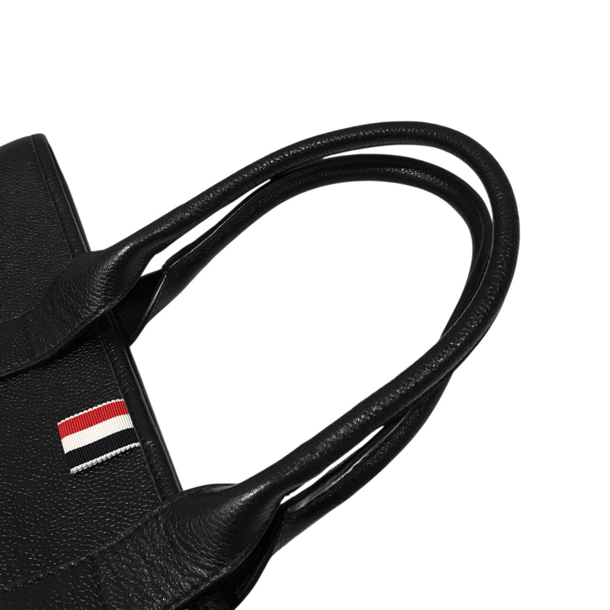 未使用 Thom Browne トートバッグ Thom Browne(トム・ブラウン) レザートートバッグ □ ブラック