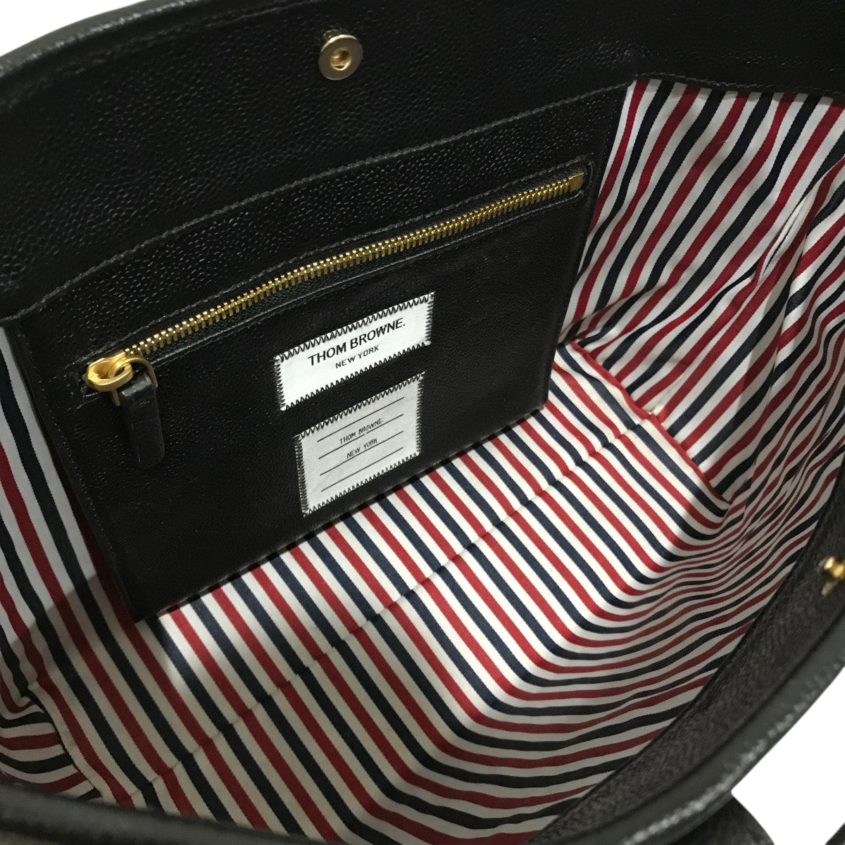 Thom Browne(トム・ブラウン) レザートートバッグ □ ブラック