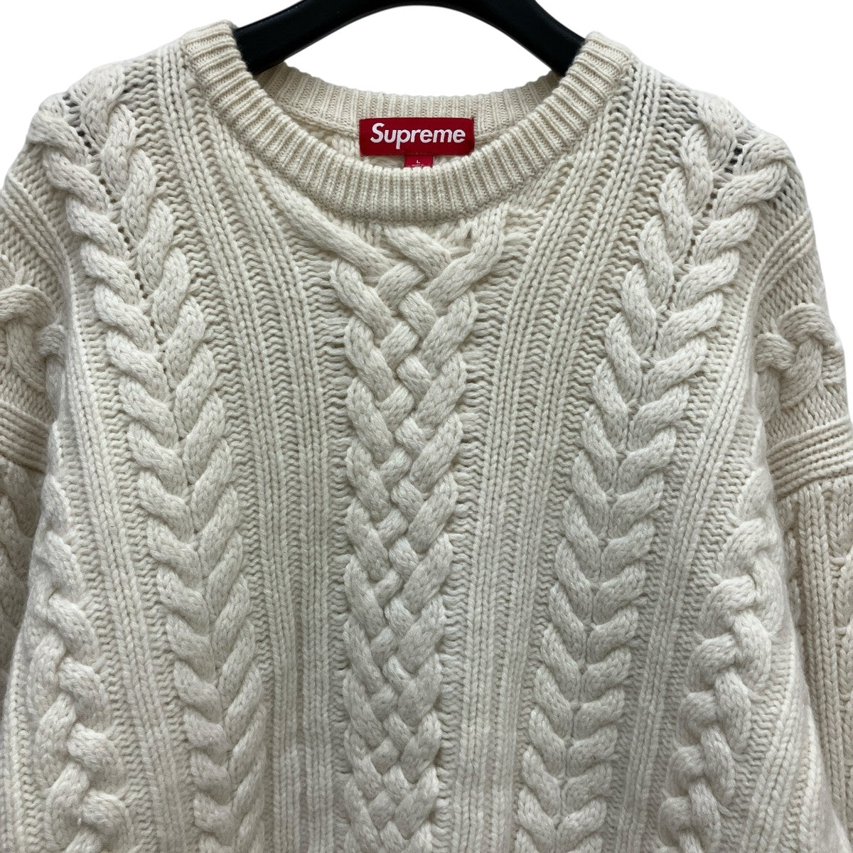 バ*ス様 Supreme Appliqué Cable Knit Sweater Supreme Appliqué Cable