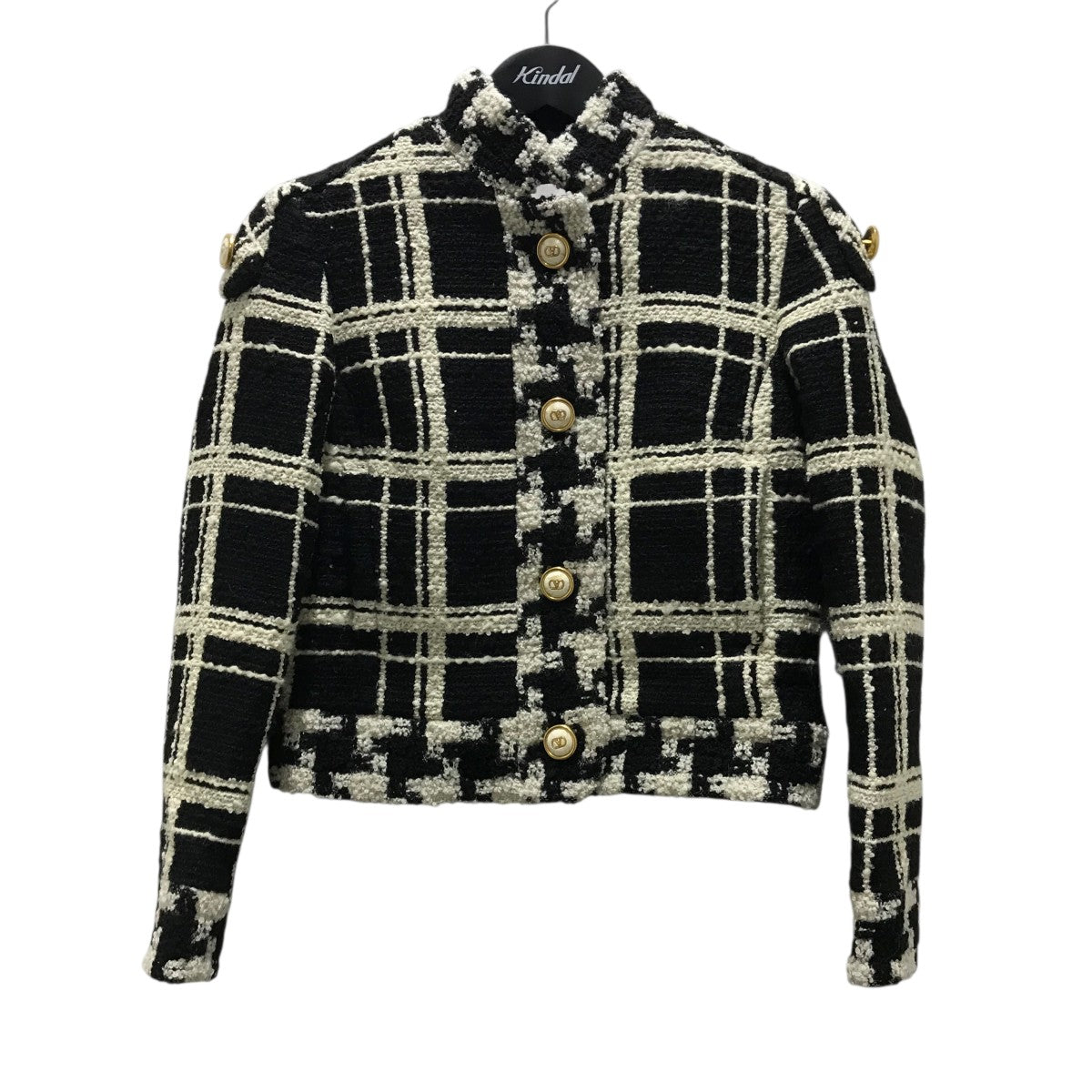 送料込/関税込■VALENTINO■ツイードラメジャケット 入卒／セレモニー／通勤】ラメツイード ノーカラージャケット