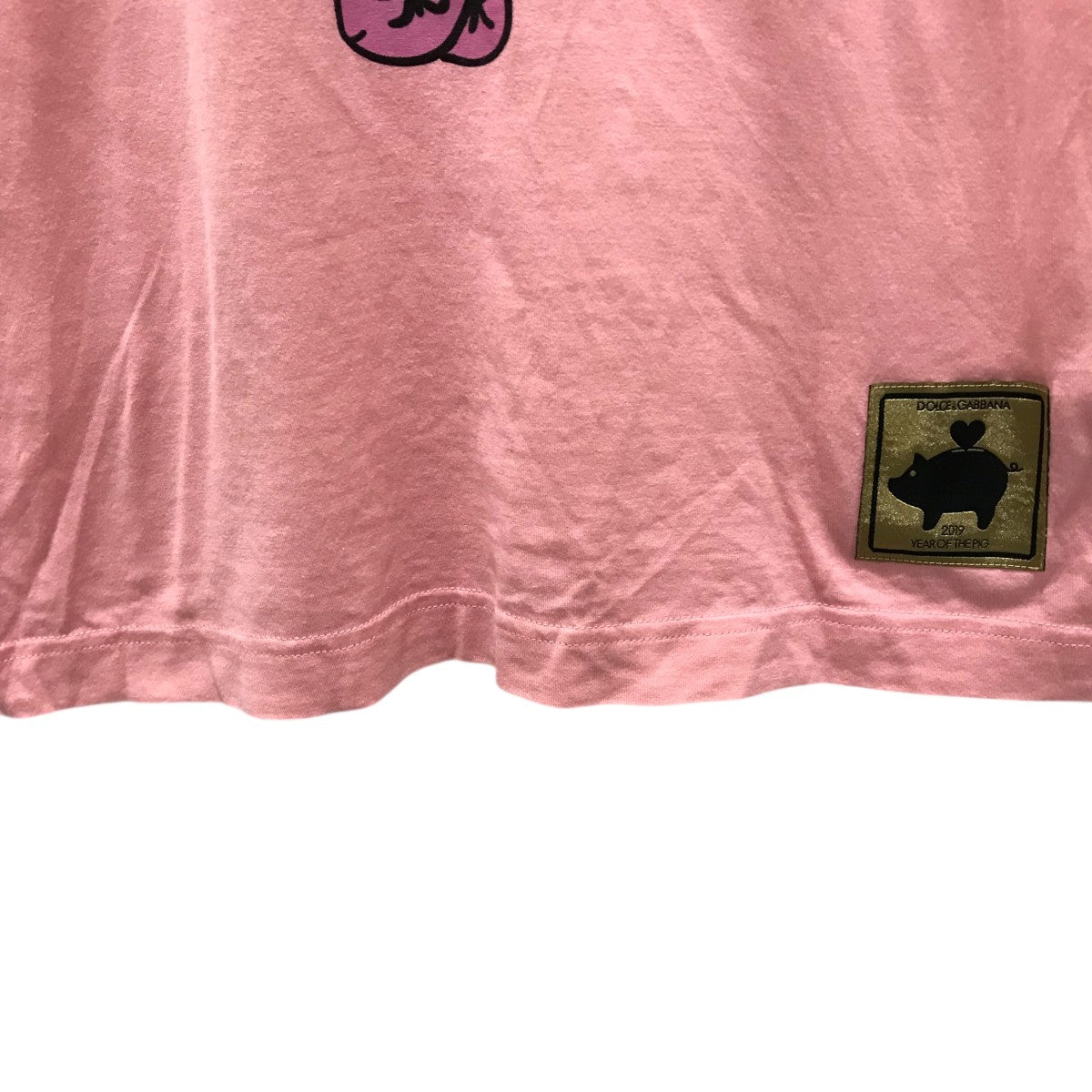 【モード】DOLCE&GABBANA ドッキング 二重デザイン シャツ DOLCE&GABBANA ドルガバ ロゴプレート コットン Tシャツ (Dolce