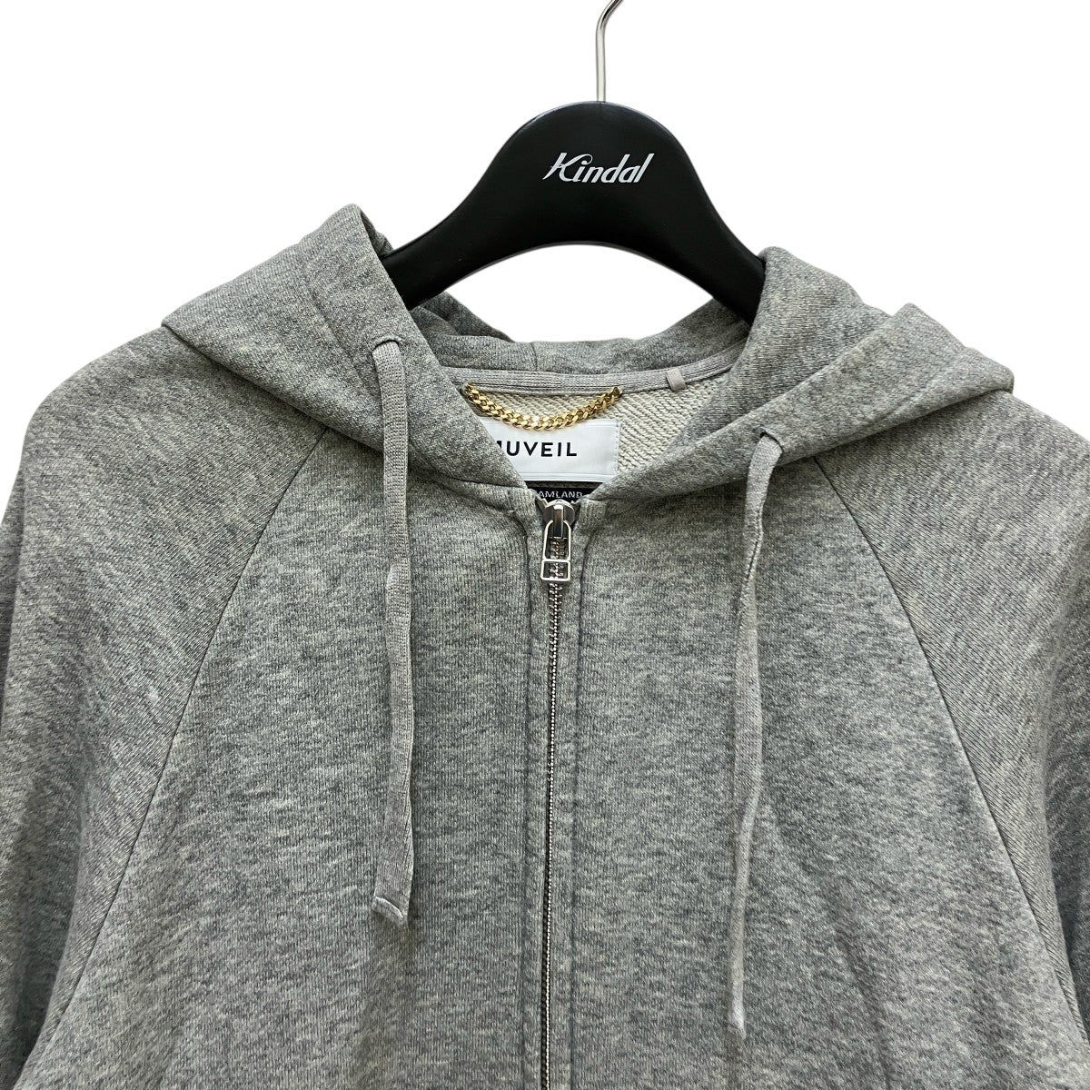 MUVEIL ミュベール ほっかむりプルオーバーパーカー パーカー プルオーバー 38 グレー MUVEIL WORK(ミュベールワーク) バック刺繍ジップパーカーMA84UJ001