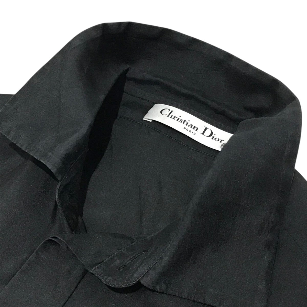 美品 クリスチャンディオール 総柄刺繍 ベロアトップス バルーン袖 ブラック Christian Dior×KAWS BEE刺繍総柄シルク長袖シャツ923C561W6016