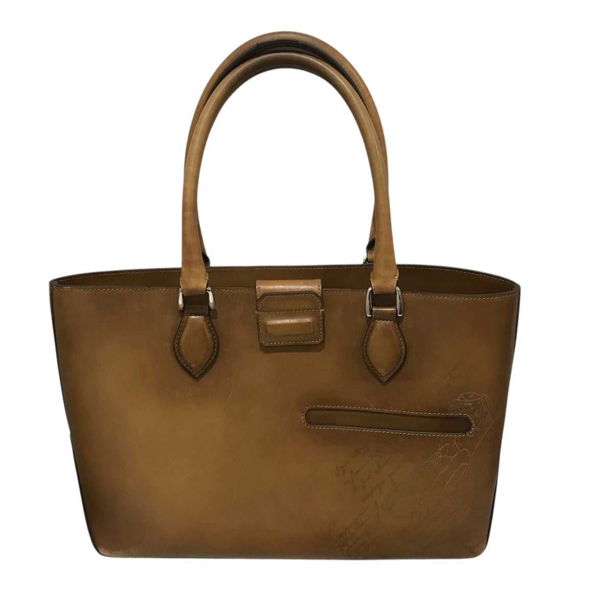 Berluti ベルルッティ カリグラフィ トゥジュール レザー トートバッグ ベルルッティカリグラフィ トゥジュール スクリット ブラウン