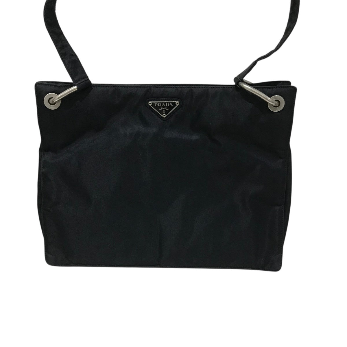 ほぼ未使用　PRADA ナイロンハンドバッグ PRADA プラダ ナイロン ロゴプレート ハンド バッグ レッド系