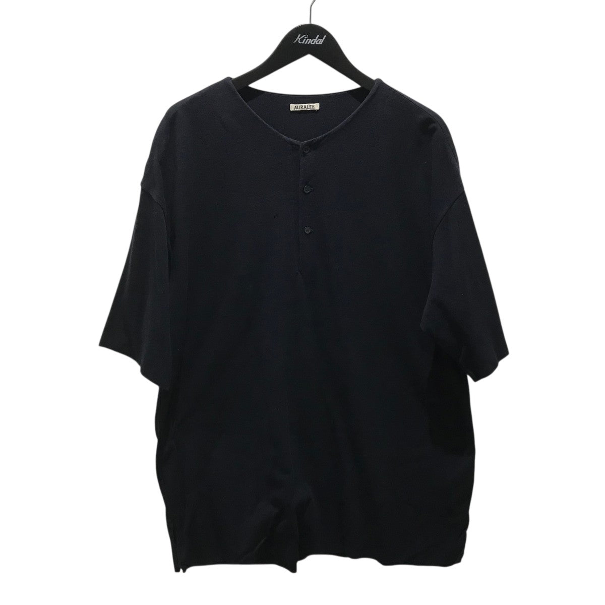 美品　AURALEE オーラリー　シルク リブヘンリーネック プルオーバー 今着たいトップス【AURALEE】ORGANIC SOFT RIB HENLEY NECK L/S
