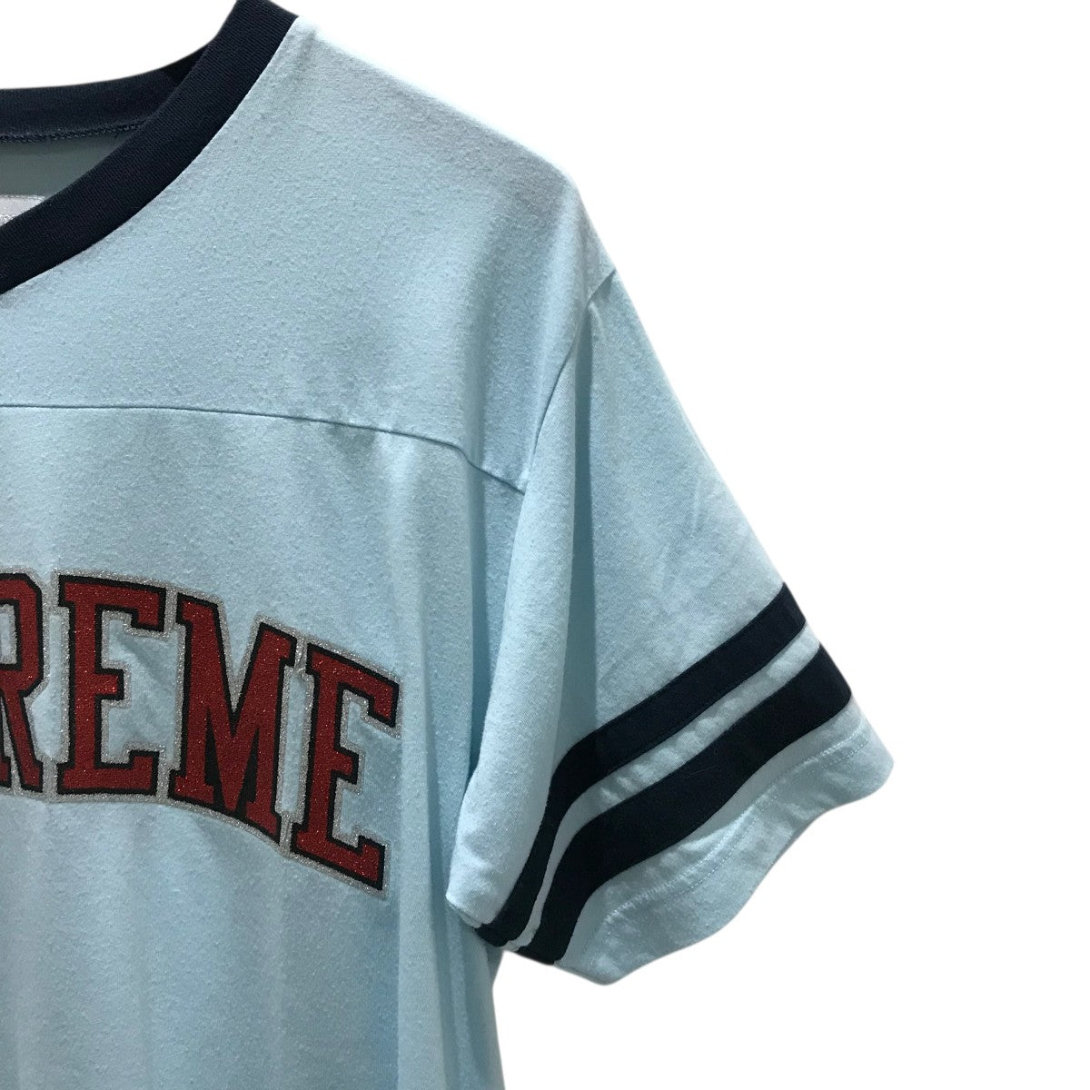 シュプリーム SUPREME Glitter Arc Football Top Supreme Glitter Arc Football Top Light Blue Men's - FW17 - US