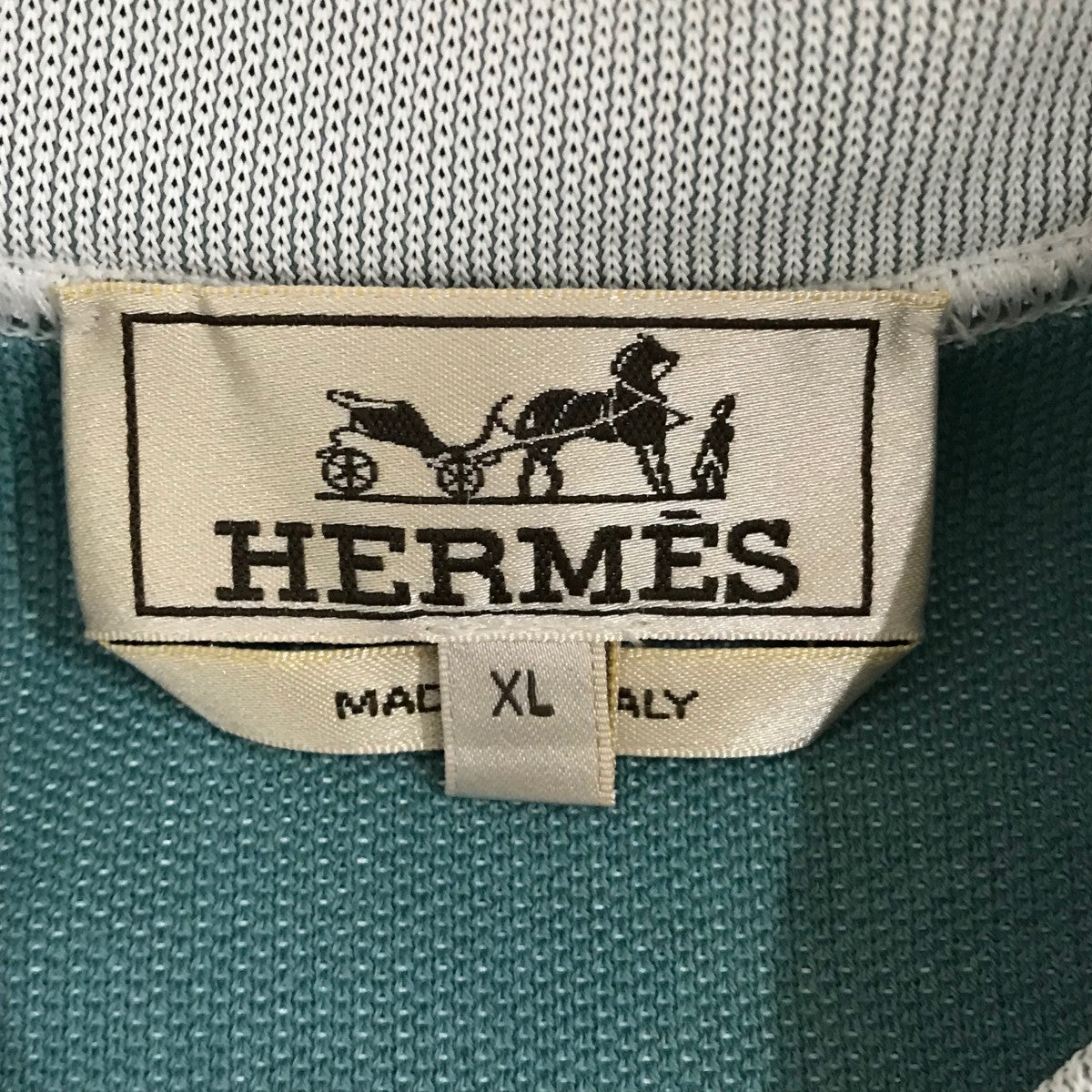 HERMES(エルメス) ジップアップブルゾン ホワイト×ライトブルー